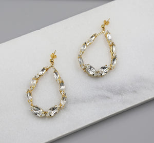 Sparkling Crystal Teardrop Statement Earrings, gold earrings, teardrop, Swarovski, bridal earrings