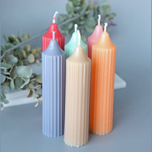 Lined Textured Pillar Candles