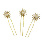Sunburst Swarovski Hairpins - Set of Three