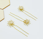 Sunburst Swarovski Hairpins - Set of Three