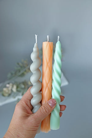 Taper Candles - Classic, Twisted, Spiral, and Diamond Patterned Candles