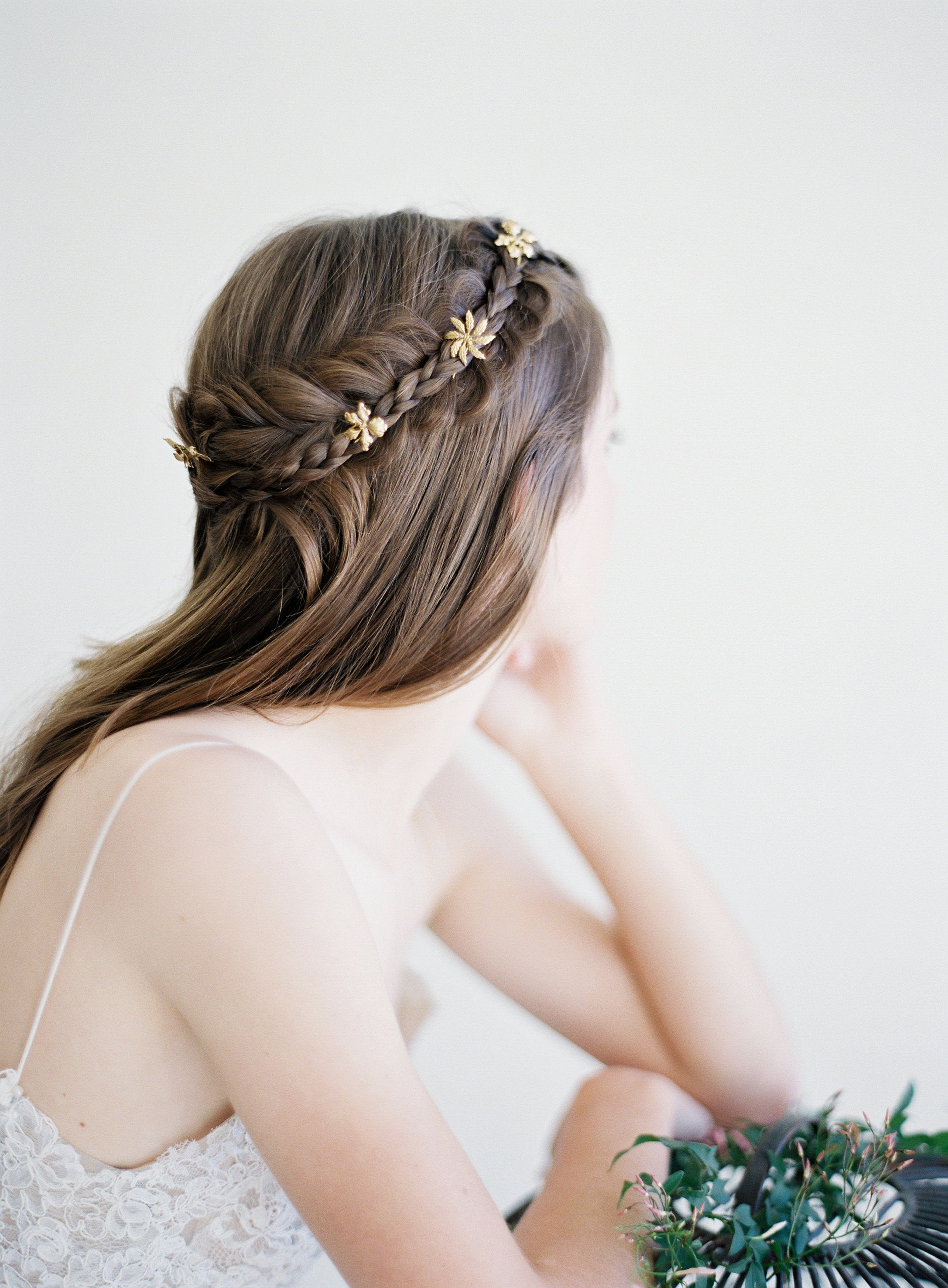 gold flower hair pins