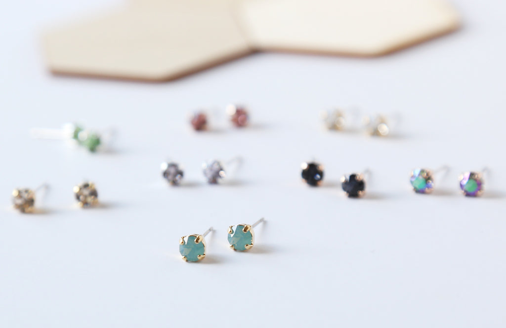 tiny (5mm) swarovski stud earrings