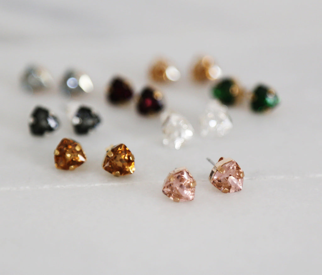 triangle swarosvki crystal earrings
