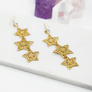 Triple Star Statement Earrings
