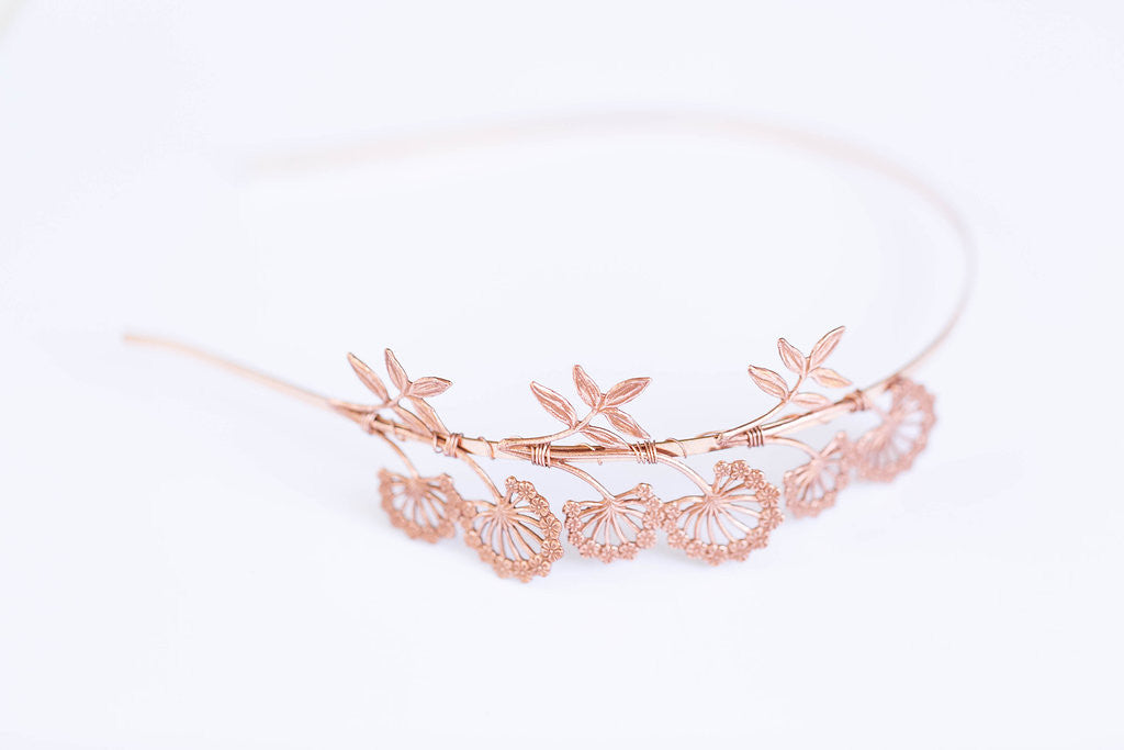 rose gold flower headband