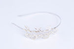 silver flower headband