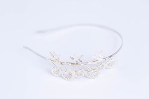 silver flower headband