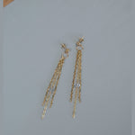 Bella - Gold Chain + Herkimer Diamond Fringe Earrings