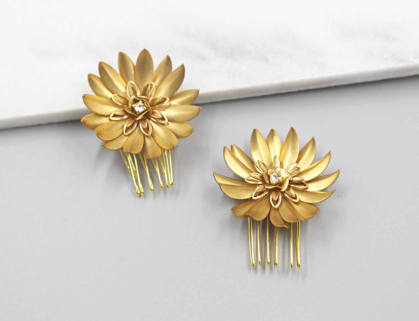 Dahlia Mini Combs, Set of Two, Hairpiece, Wedding Accessory, Bridal, Hair Clip, Hair Accessories