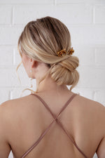 Ida - Set of Two Gold Rose and Pearl Hair Combs