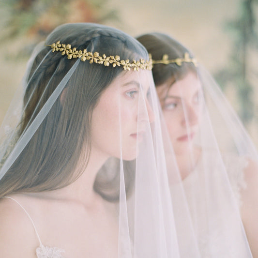 gold flower wedding crown