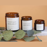 Vintage Holiday Candle - Scented Holiday Candle, Scents of pine and warm spice