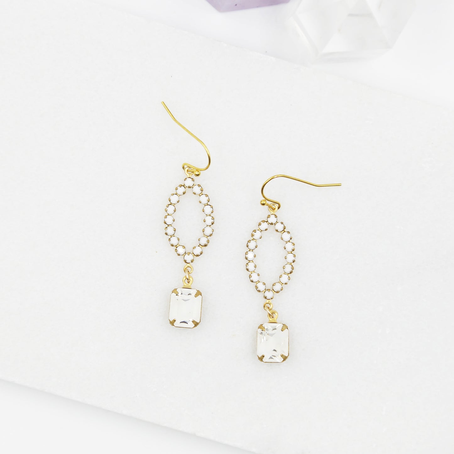 Delicate White Swarovski Earrings