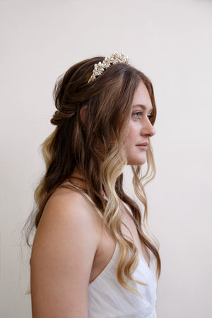 Muriel - Gold and White Flower Crown