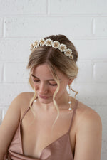 Muriel - Gold and White Flower Crown