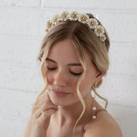 Muriel - Gold and White Flower Crown