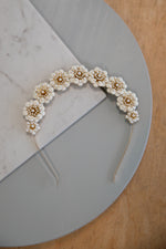 Muriel - Gold and White Flower Crown