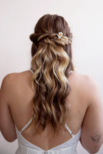 Daisy - Set of Three White and Gold Flower Hairpins