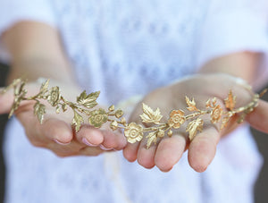 gold wildflower crown