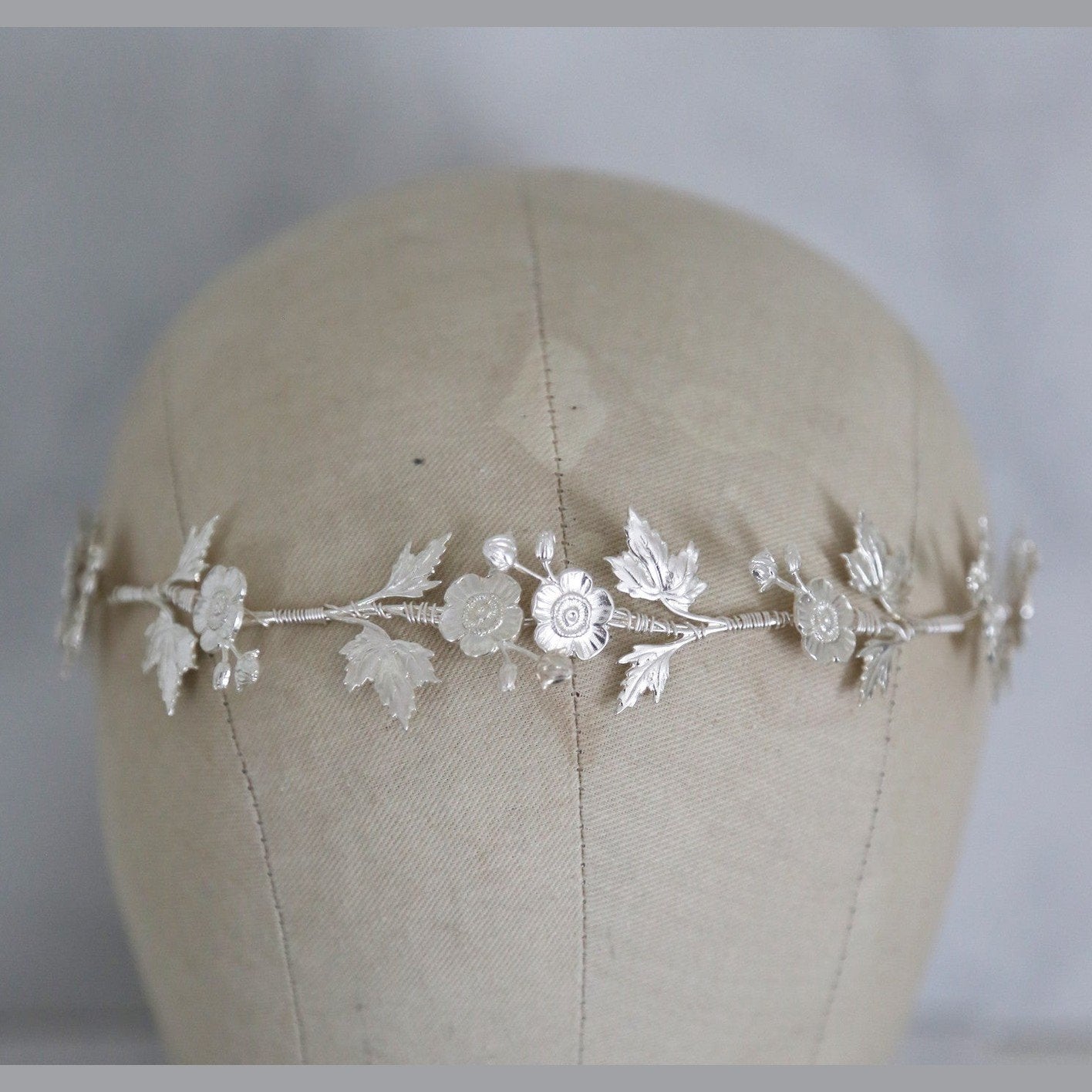 silver bridal headband