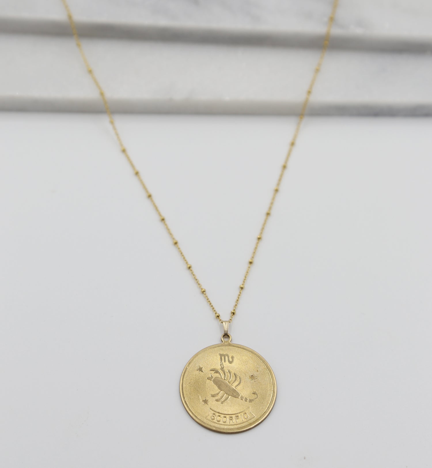 Large Medallion Zodiac Horoscope Necklace - Astrology, Constellation Necklace